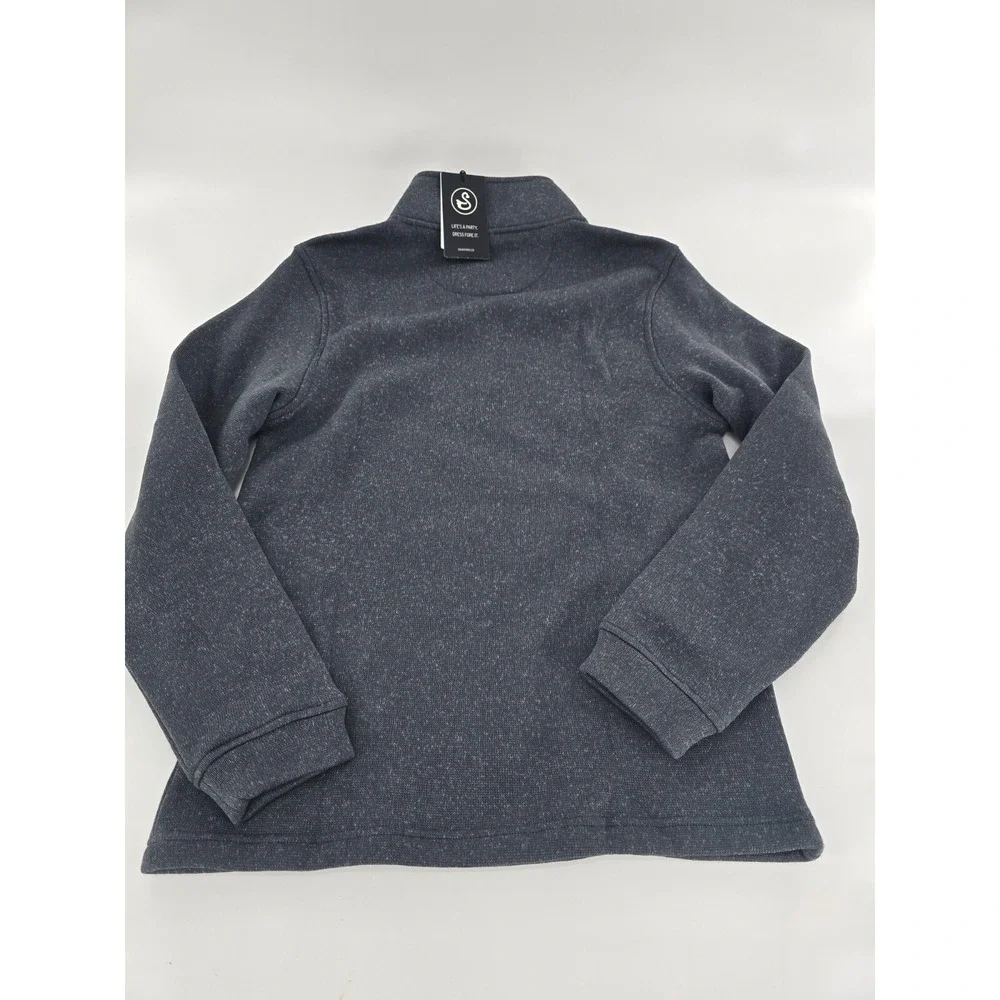 Swannies‎ Golf Wolff Fleece Pullover 1/4 Snap Charcoal Navy Men's Size Medium M